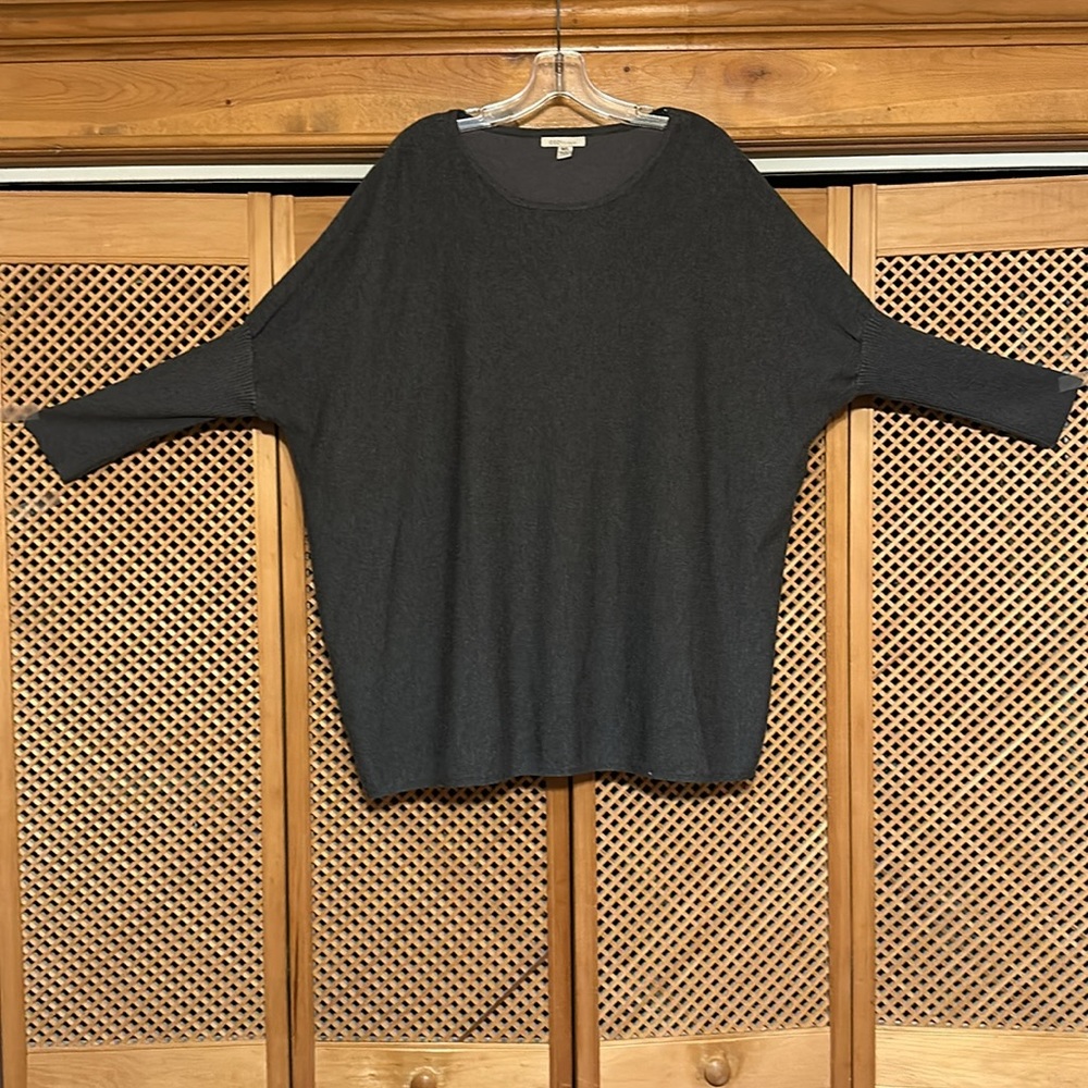 Women’s scoop neck oversized sweater batwing ribbed sleeves GREY  M/L. (516)